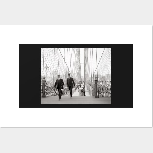 Brooklyn Bridge Walkway, 1905. Vintage Photo Wall Art by historyphoto